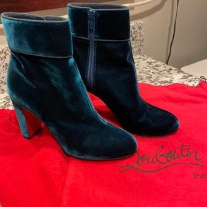 Christian Louboutin Deep Teal Ankle Booties